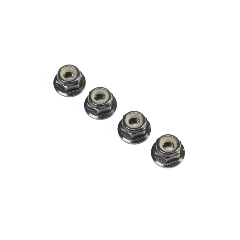 Team Losi Racing Black Aluminum Flanged Locknut, M4 x 0.7mm x 7mm (4) for Parts 3 Team Losi Racing Black Aluminum Flanged Locknut, M4 x 0.7mm x 7mm (4) for Parts
