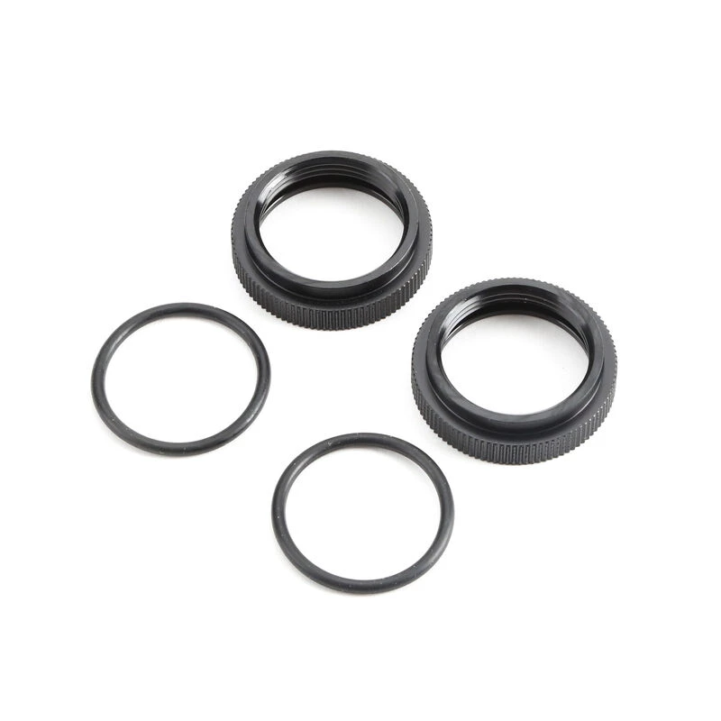 Team Losi Racing Shock Adjuster Nut with O-ring, Aluminum Black (2): 5B, 5T, MINI WRC for Parts 3 Team Losi Racing Shock Adjuster Nut with O-ring, Aluminum Black (2): 5B, 5T, MINI WRC for Parts