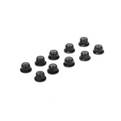 Team Losi Racing M3 Flanged Aluminum Lock Nuts, Black (10) for Parts